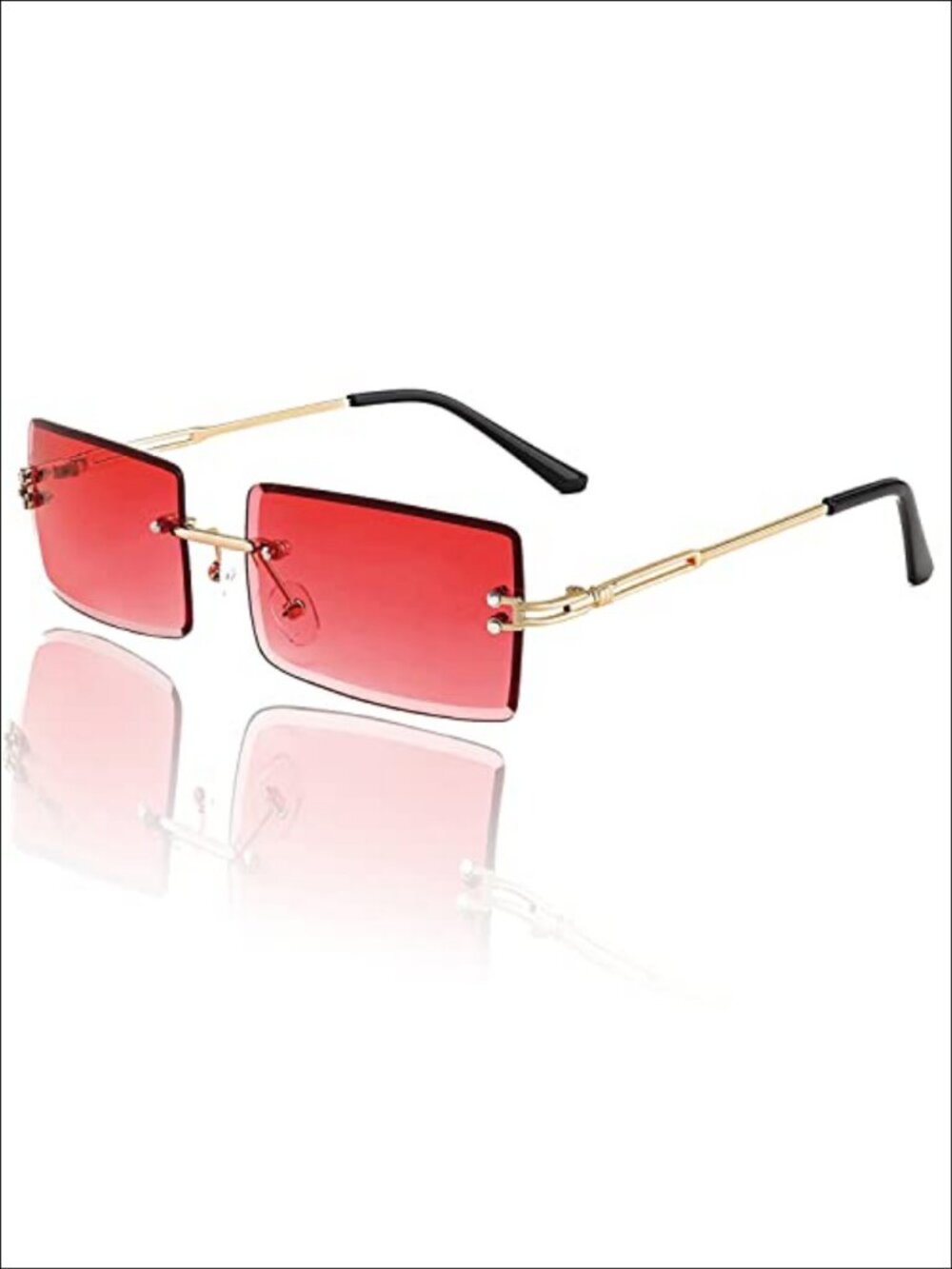 Rimless Rectangle Sunglasses UV Protection Gradient Lens Unisex